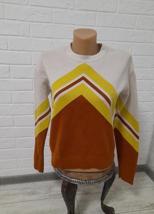 Хлопковый свитер с геометрическим узором5 фото