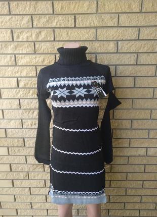Свитер женский удлиненный, платье вязаное la femme mode, турция