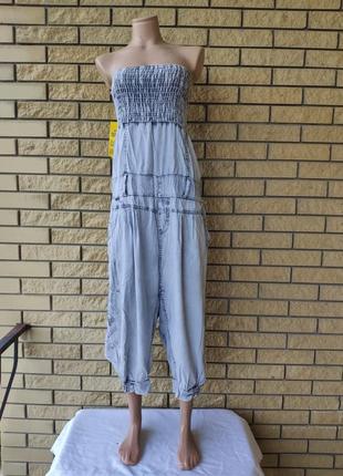 Комбинезон  женский джинсовый  больших размеров коттоновый ldm