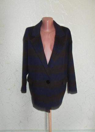 Стильное пиджак удлиненный оверсайз с карманами полоска р. l - rosebullet