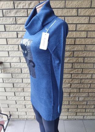 Туника, свитер, кофта женская  брендовая высокого качества с паетками   r.leezio, турция5 фото