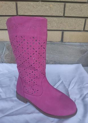 Сапожки женские демисезонные с перфорированными голенищами desun