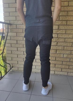Джоггеры,трикотажные штаны с карманами "карго" унисекс коттоновые на флисе incognito,турция8 фото