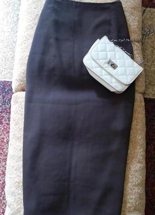 Шифоновая юбка в пол шоколадная4 фото