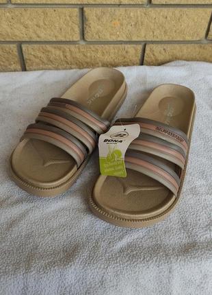 Шлепанцы унисекс брендовые на толстой легкой подошве, большие размеры на широкую ногу bona