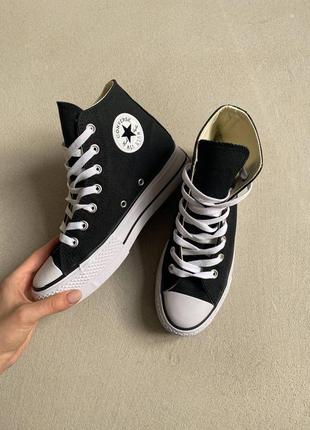 Женские высокие черно-белые  кеды converse chuk taylor🆕7 фото