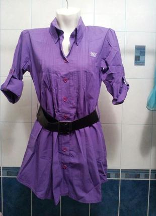 Модное платье-рубашка с рукавчиками трансформерами от modo1 фото