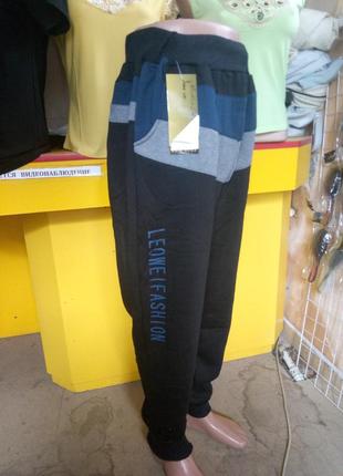 Спортивные штаны утепленные мужские трикотажные на флисе leo2 фото