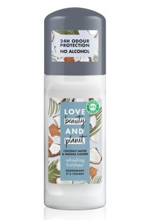 Love beauty and planet натуральний кульковий дезодорант антиперспірант на рослинній основі натуральний без спирту кокос зволожуючий без алюмінію