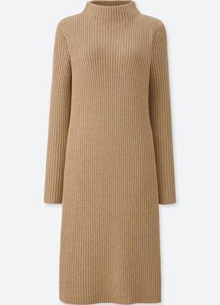 Теплое платье в рубчик uniqlo