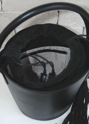 Женская сумка-ведро кожа италия