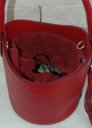 Женская сумка-ведро кожа италия