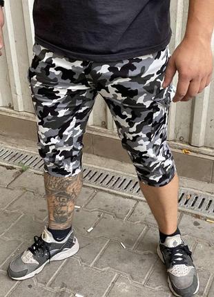 Бриджи мужские коттоновые камуфляжные с накладными карманами "карго" afour1 фото