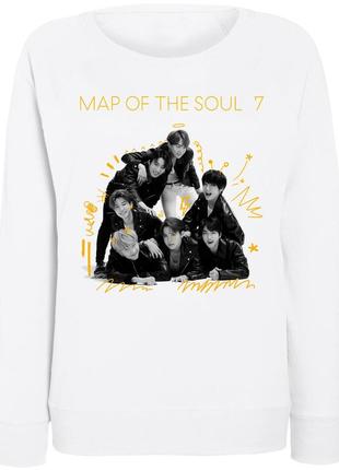 Женский свитшот bts bangtan boys - map of the soul: 7 (белый)