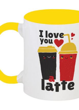 Кружка i love you a latte (жовта)1 фото