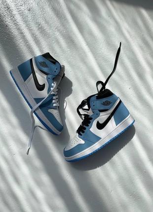 Nike air jordan 1 retro high« university blue » мужские кроссовки найк аир джордан