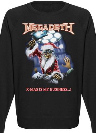 Свитшот новогодний "megadeth xmas is my business" (чёрный)