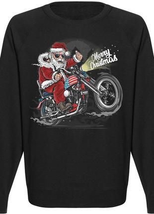 Свитшот новогодний "merry christmas motorcycle" (чёрный)