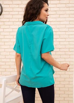Блуза жіноча колір бірюзовий4 фото