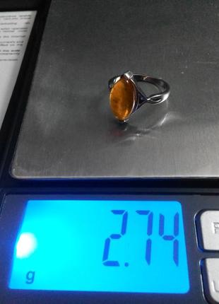 Янтарь, нежное серебряное кольцо с янтарем8 фото