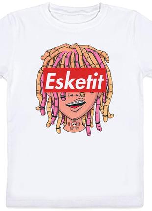 Детская футболка lil pump - esketit (белая)