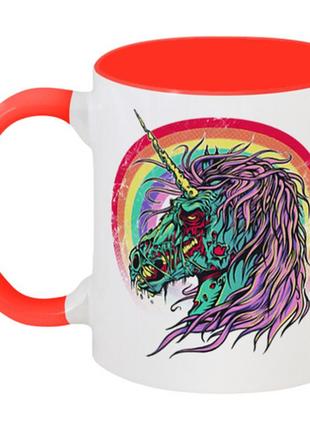 Кружка zombie unicorn (красная)