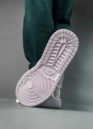 Женские высокие кожаные бело-розовые кроссовки nike air jordan🆕7 фото