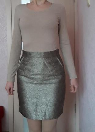 Красивая юбка-мини золотисто- черная