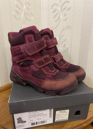 Черевички ecco goretex термо чобітки 31 р 20 см для дівчинки