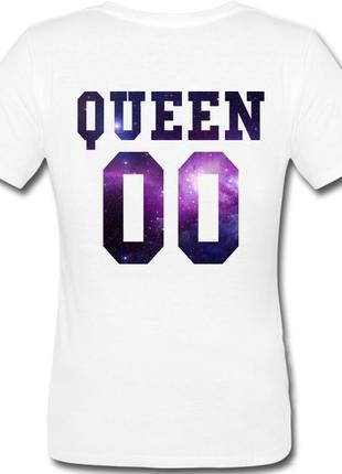 Женская именная футболка queen - space (принт сзади) [цифры можно менять] (50-100% предоплата)1 фото
