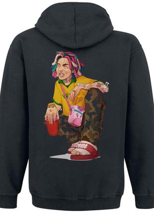 Толстовка с молнией lil pump - cartoon (чёрная)2 фото