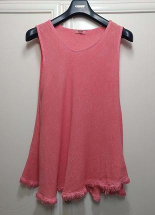 Майка, лен, италия, коралловая