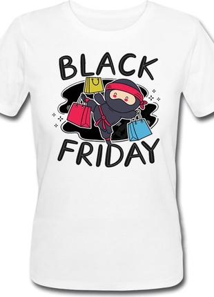 Женская футболка "black friday ninja" (белая)
