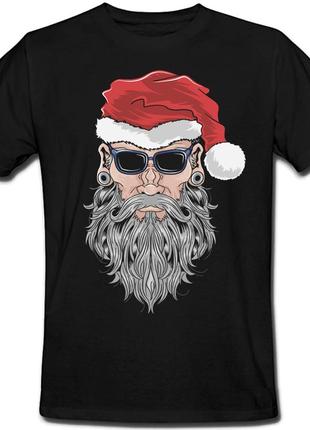 Футболка новогодняя "santa beard" (чёрная)