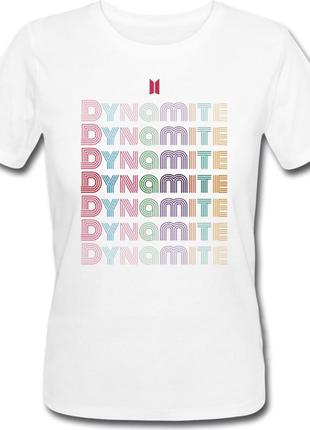 Женская футболка bts - bangtan boys - beyond the scene - dynamite (белая)1 фото