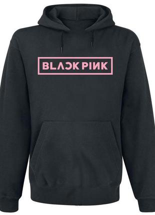 Толстовка без блискавки blackpink - logo (чорна)