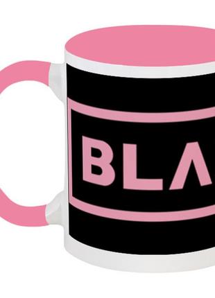 Кружка blackpink - pink logo - black (розовая)