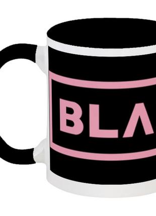 Кружка blackpink - pink logo - black (чёрная)