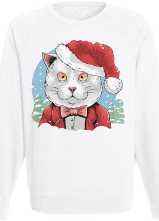 Свитшот новогодний santa cat (белый)