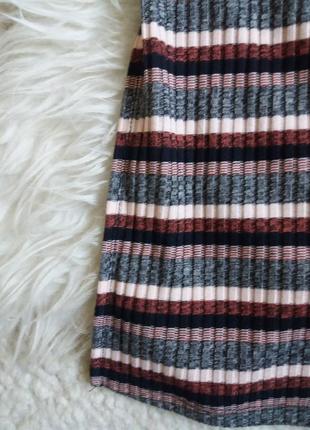 Сукня максі в рубчик в смужку з довгим розрізами з боків6 фото