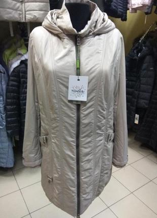 Длинная демисезонная, весенняя куртка, плащ, mishele 9828 батал 52, 54, 56, 58 размер