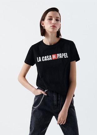 Футболка la casa de papel
, белая футболка,  чёрная футболка2 фото