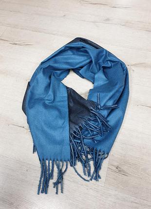 Платок двусторонний сине-серый