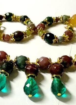 Очаровательный комплект из агата и яшмы