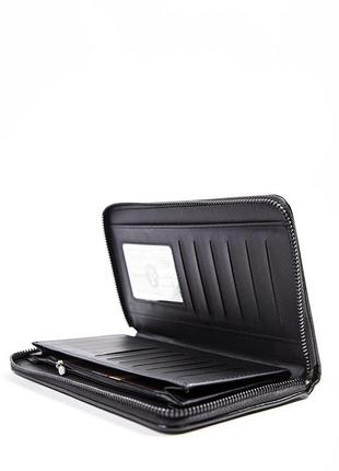 Базовий чорний жіночий гаманець на блискавці однотонний місткий жіночий гаманець5 фото