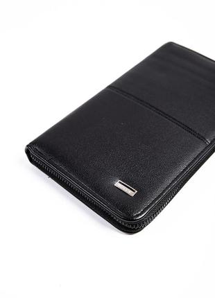 Базовий чорний жіночий гаманець на блискавці однотонний місткий жіночий гаманець2 фото