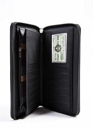 Базовий чорний жіночий гаманець на блискавці однотонний місткий жіночий гаманець4 фото