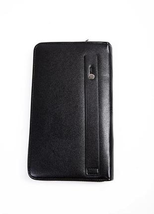 Базовий чорний жіночий гаманець на блискавці однотонний місткий жіночий гаманець3 фото
