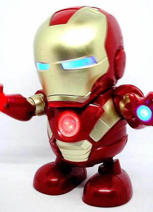 Робот железный человек танцующий интерактивная игрушка с музыкой iron man светящаяся игрушка супер герой2 фото