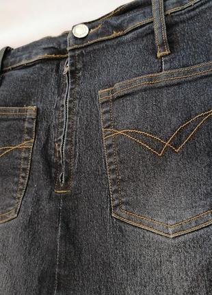 Довга джинсова стретчева спідниця довга спідниця4 фото
